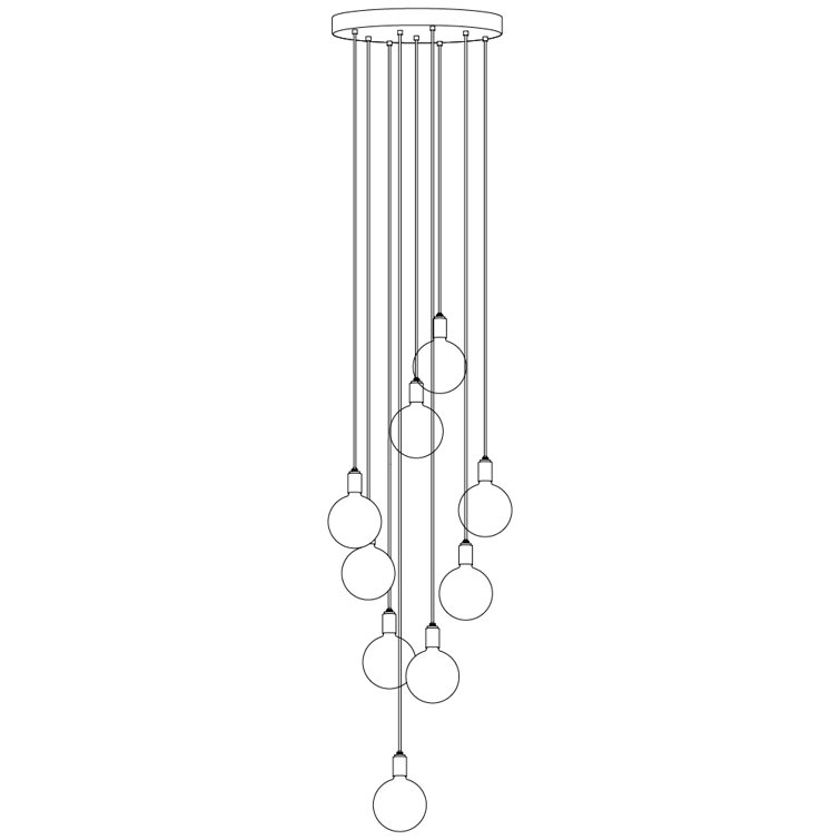 Brass 9-Light Globe LED Indoor/Outdoor Chandelier