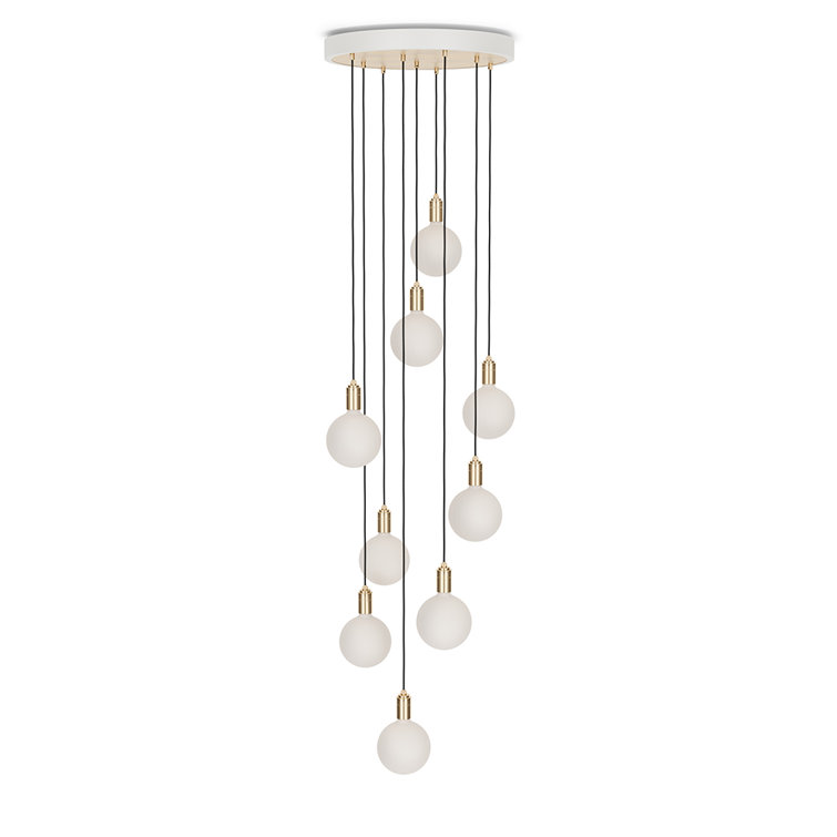 Brass 9-Light Globe LED Indoor/Outdoor Chandelier