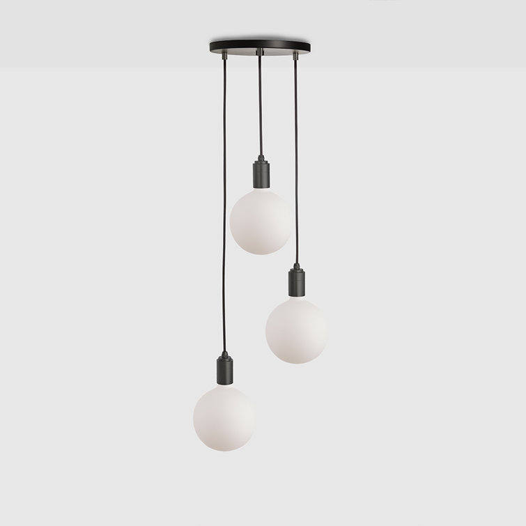 Graphite Triple Globe LED Pendant Light for Indoor/Outdoor