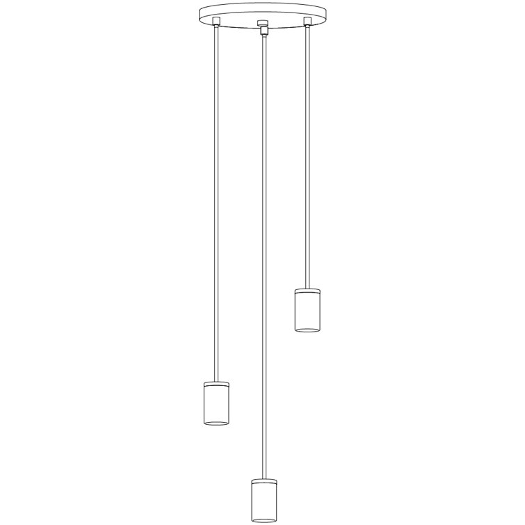 Tala Walnut Accent Triple Pendant with Soft Glow LED Bulbs