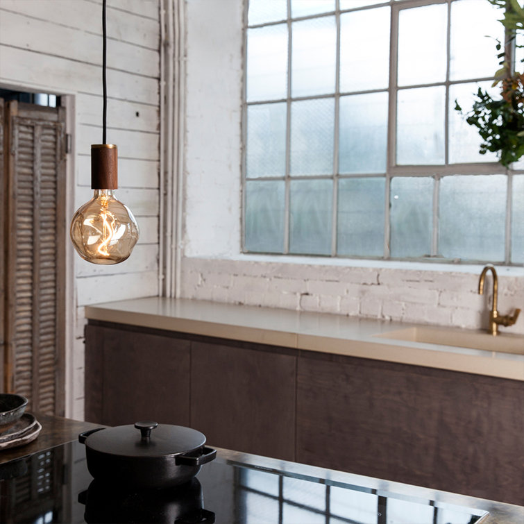 Voronoi I 5" Walnut Glass Pendant Light