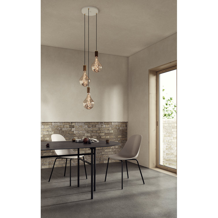 Tala Walnut Accent Triple Pendant with Soft Glow LED Bulbs