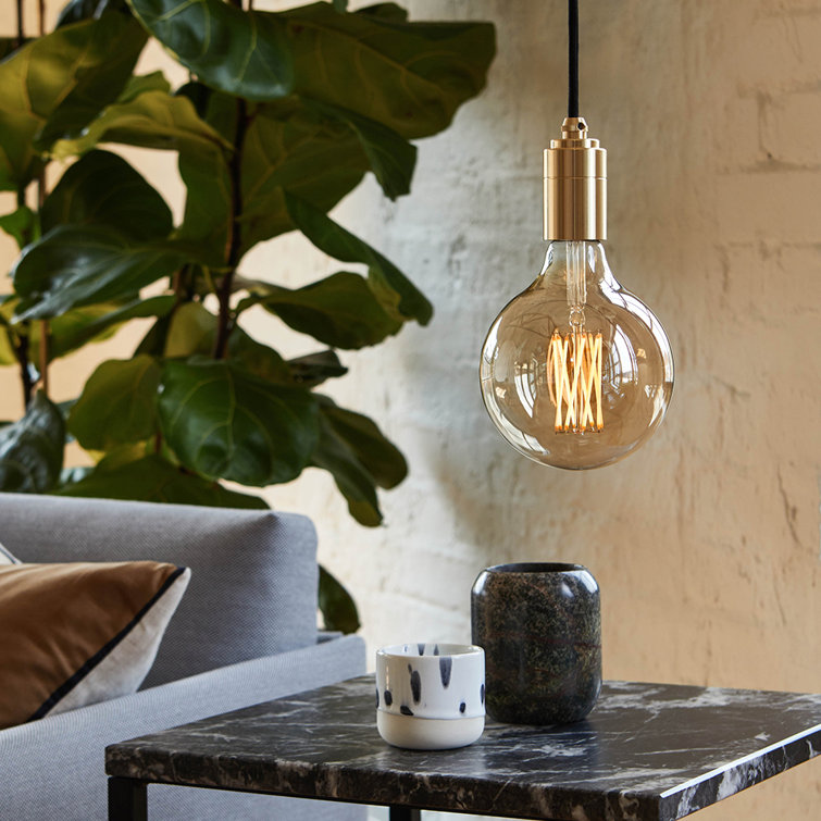 Gaia Mini Globe Brass Pendant with Hand Blown Glass