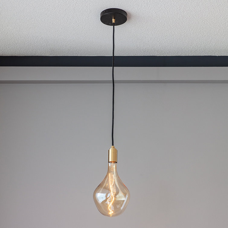 Voronoi II Brass Single Pendant with Organic LED Bulb - 11" Height