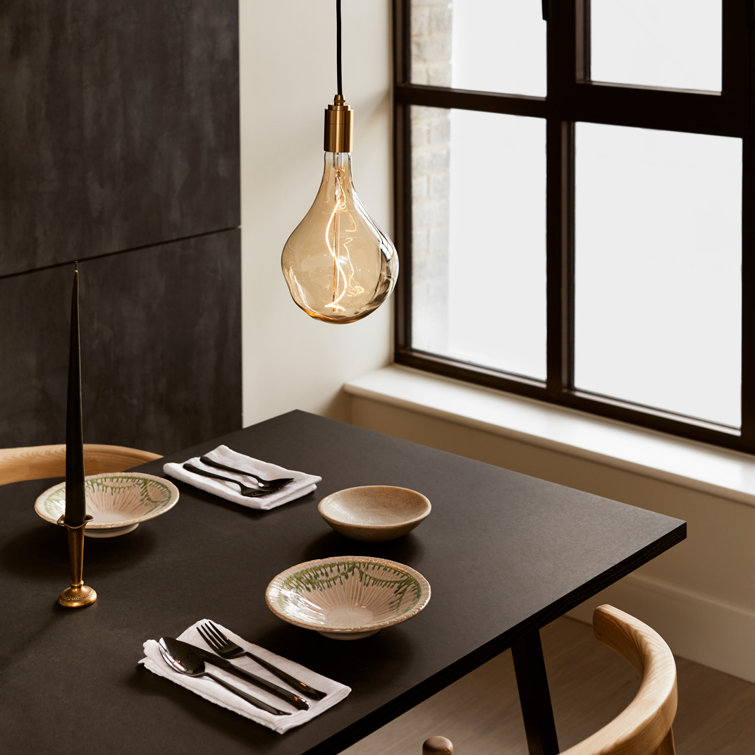 Voronoi II Brass Single Pendant with Organic LED Bulb - 11" Height