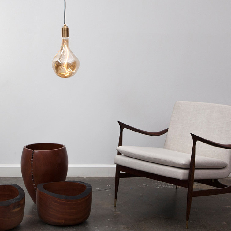 Voronoi II Brass Single Pendant with Organic LED Bulb - 11" Height