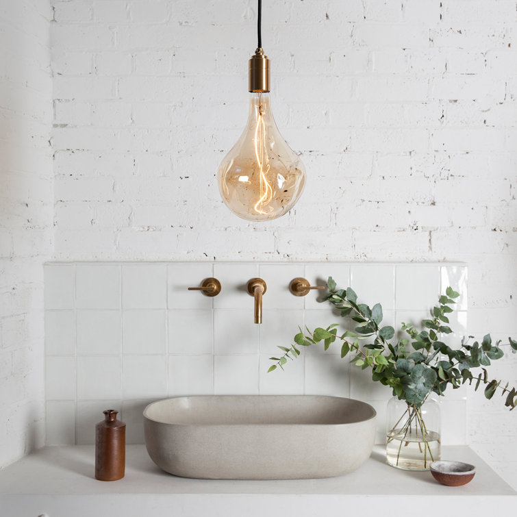 Voronoi II Brass Single Pendant with Organic LED Bulb - 11" Height