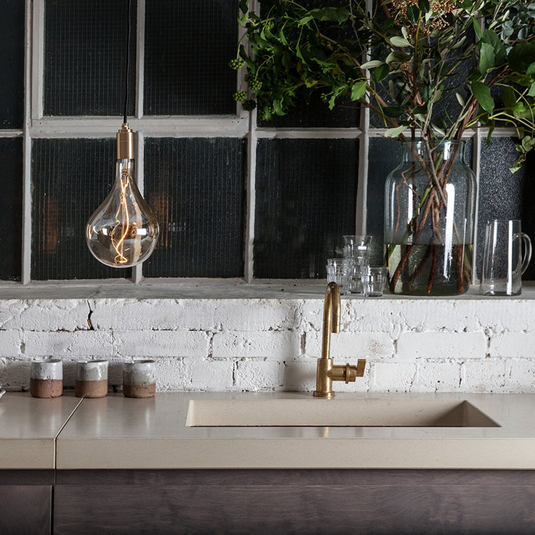 Voronoi II Brass Single Pendant with Organic LED Bulb - 11" Height