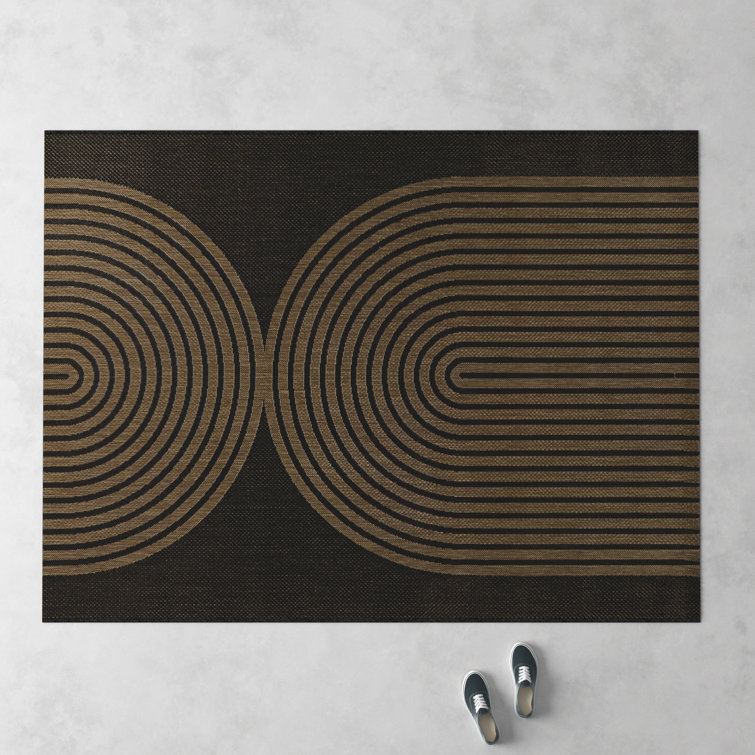 Sophia Black and Brown Geometric Flatweave Rug