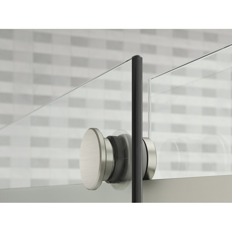 Levity Plus Frameless Sliding Shower Door with Brushed Nickel Finish