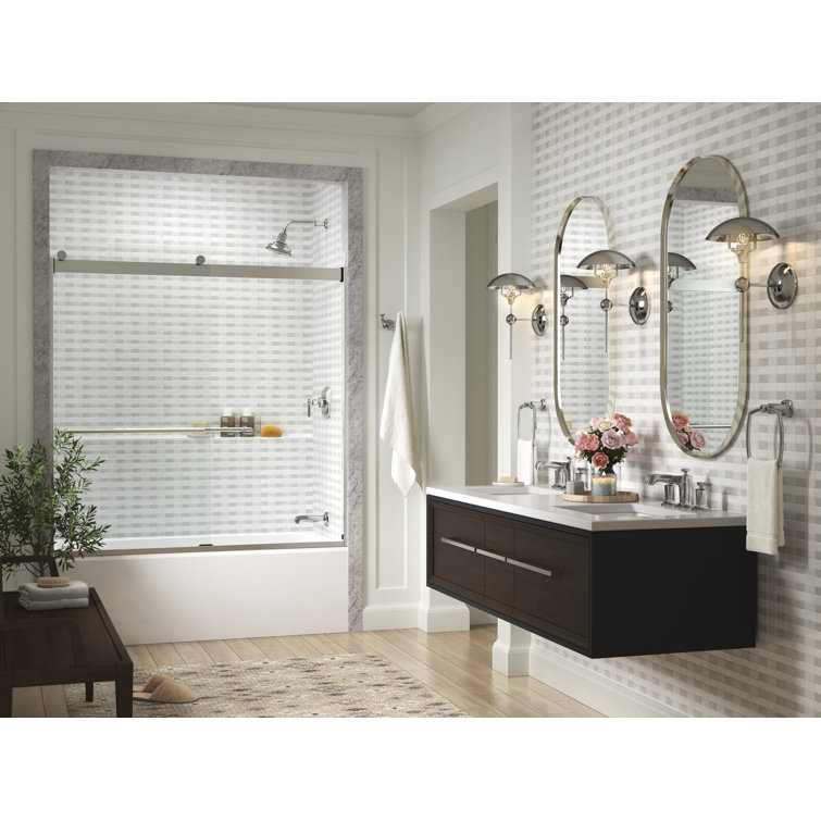Levity Plus Frameless Sliding Bath Door with Crystal Clear Glass