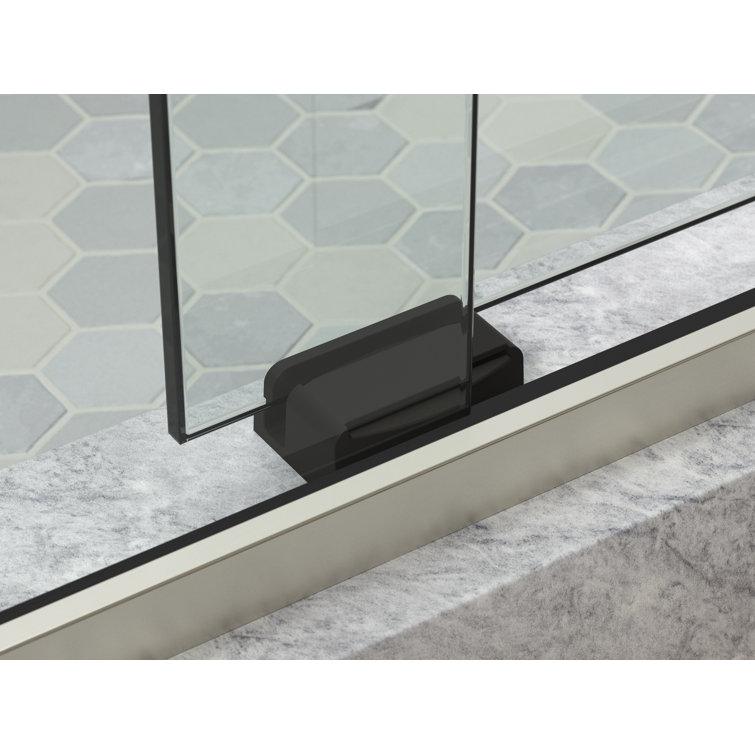 Levity Plus Frameless Sliding Shower Door with Brushed Nickel Finish