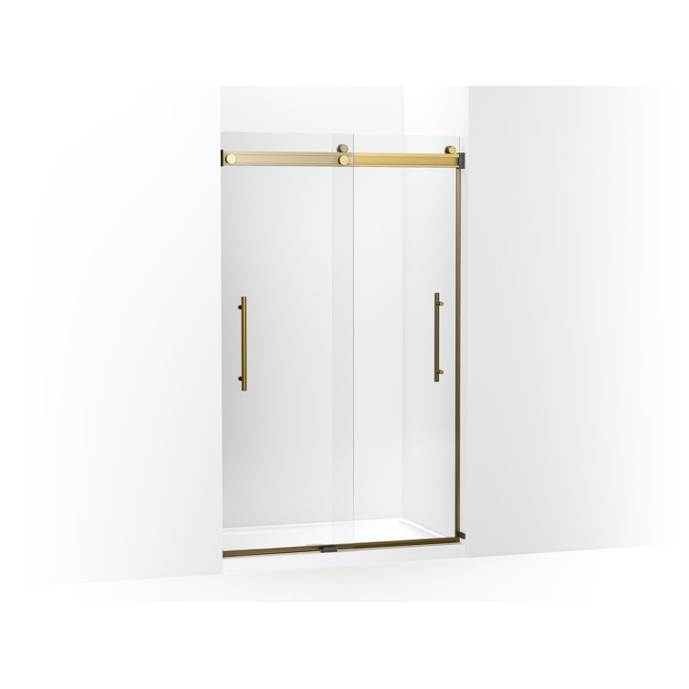 Bronze Frameless Sliding Shower Door with Crystal Clear Glass