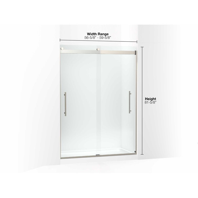 Levity Plus Frameless Sliding Shower Door with Matte Black Finish