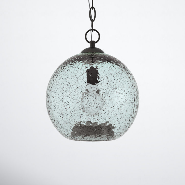 Malbec Antique Bronze 15" Globe Pendant with Textured Artisanal Glass