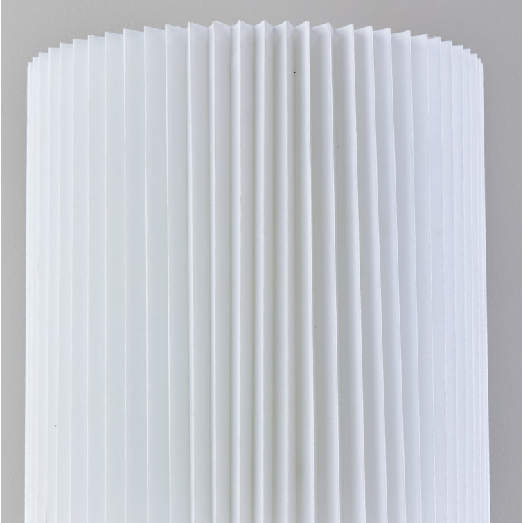 White Ceramic Table Lamp with Pleated Fabric Shade