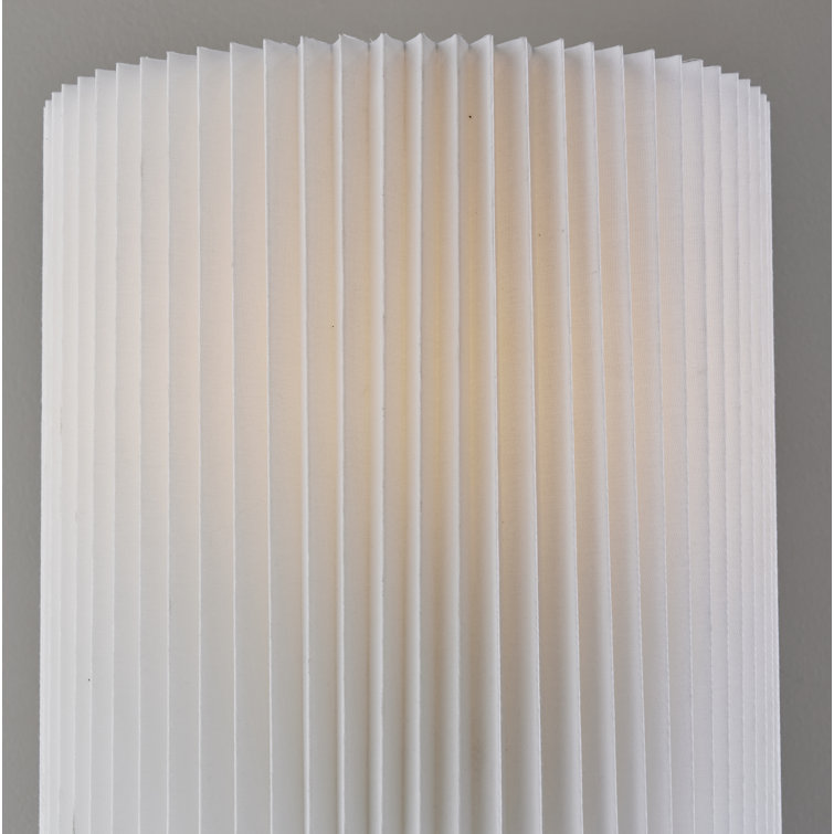 White Ceramic Table Lamp with Pleated Fabric Shade