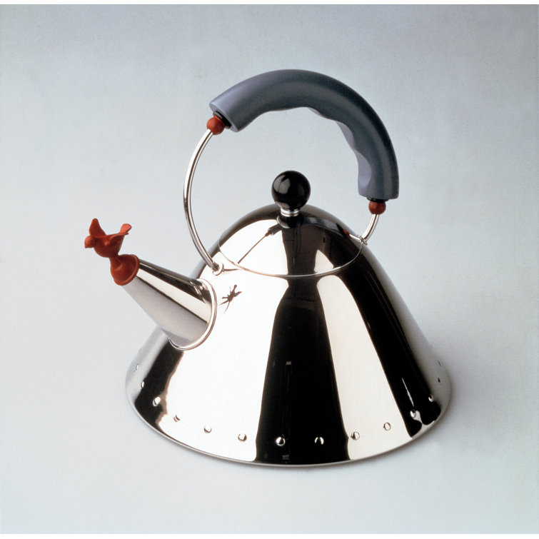 Light Blue Stainless Steel Whistling Kettle with Bird Whistle
