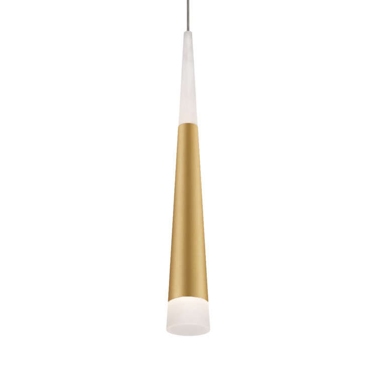 Elegance 16'' Brushed Gold LED Glass Pendant Light