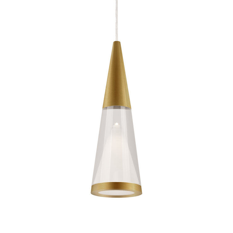 Brushed Gold Conical LED Pendant Light