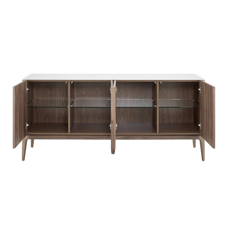 Kraig 70'' Walnut and Ceramic Modern Sideboard