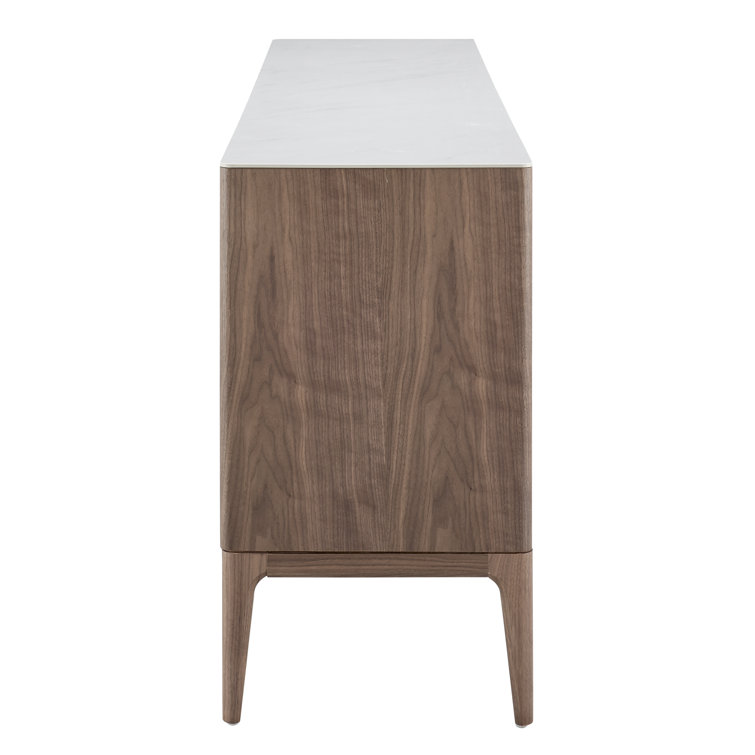 Kraig 70'' Walnut and Ceramic Modern Sideboard