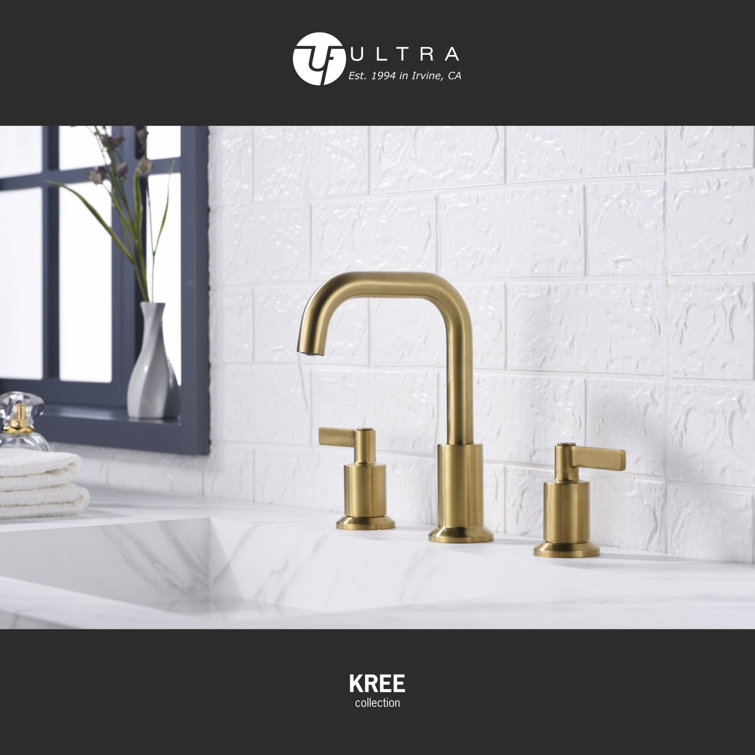 Kree 8'' Nickel Two-Handle Widespread Bathroom Faucet