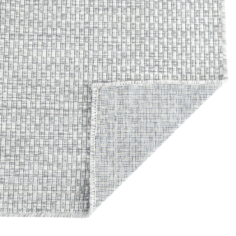 Light Gray Synthetic 6' x 9' Easy-Care Outdoor Rug