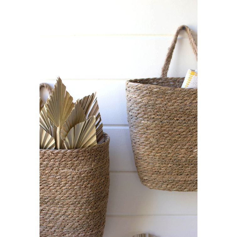 Natural Seagrass Hanging Storage Basket Set