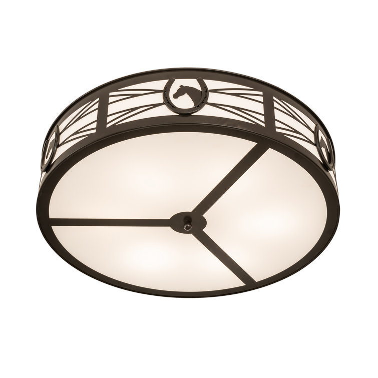 Timeless Bronze 36" Indoor/Outdoor Drum LED Ceiling Light