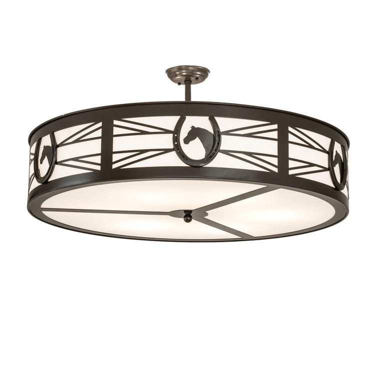 Timeless Bronze 36" Indoor/Outdoor Drum LED Ceiling Light