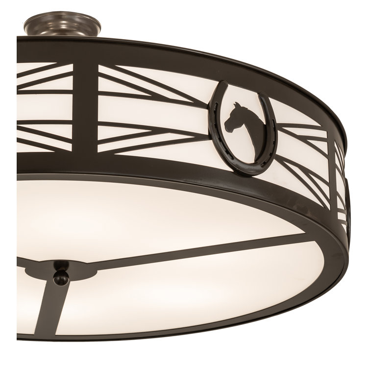 Timeless Bronze 36" Indoor/Outdoor Drum LED Ceiling Light