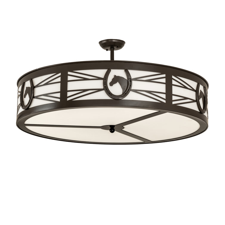 Timeless Bronze 36" Indoor/Outdoor Drum LED Ceiling Light