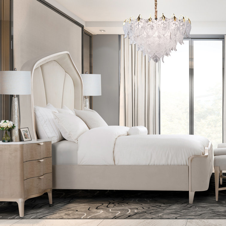 White Frosted Glass Leaf 21-Light Chandelier
