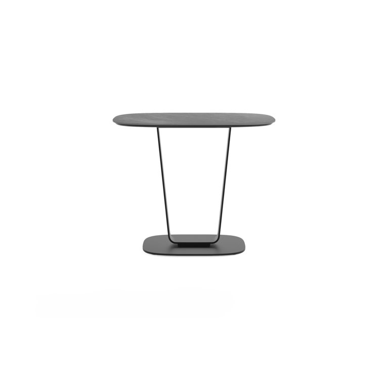 Alto Gray Porcelain Top Rectangular End Table with Black Steel Frame