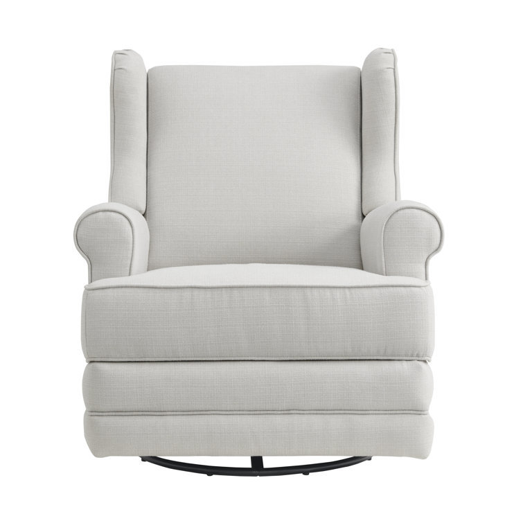 Teegan Sand Swivel Glider Recliner with Plush Wingback Design