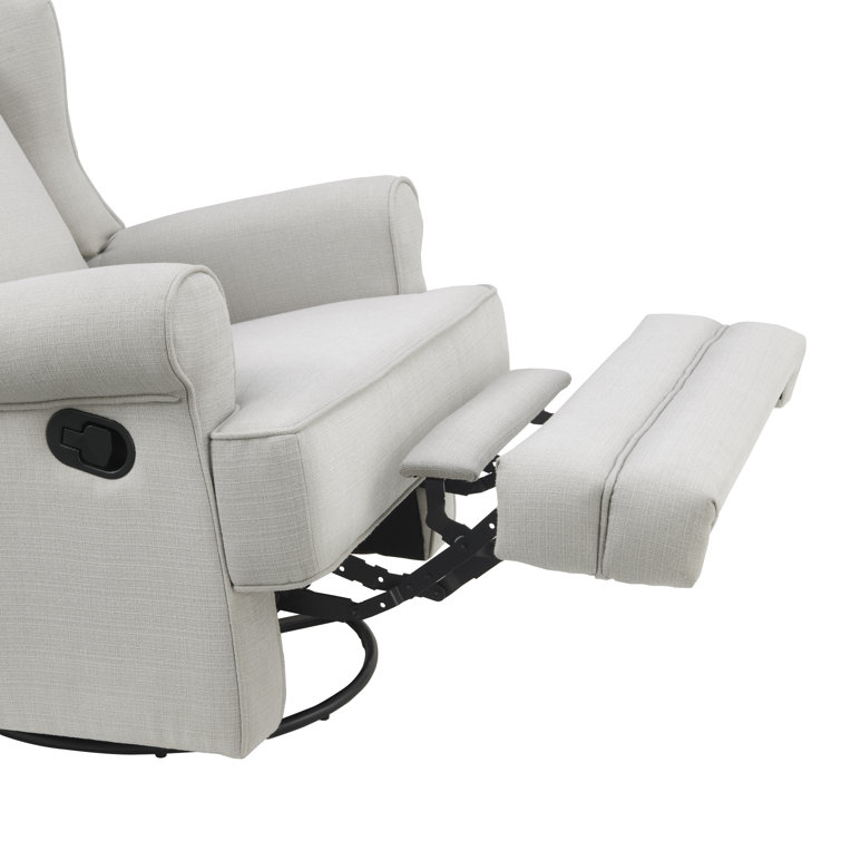 Teegan Sand Swivel Glider Recliner with Plush Wingback Design