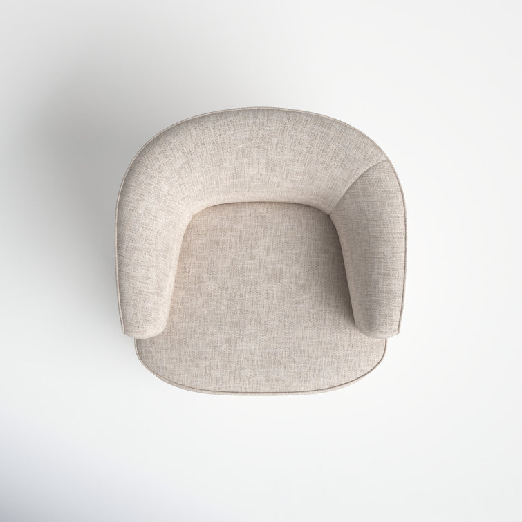 Iona Low-Back Marled Light-Grey Fabric Swivel Chair