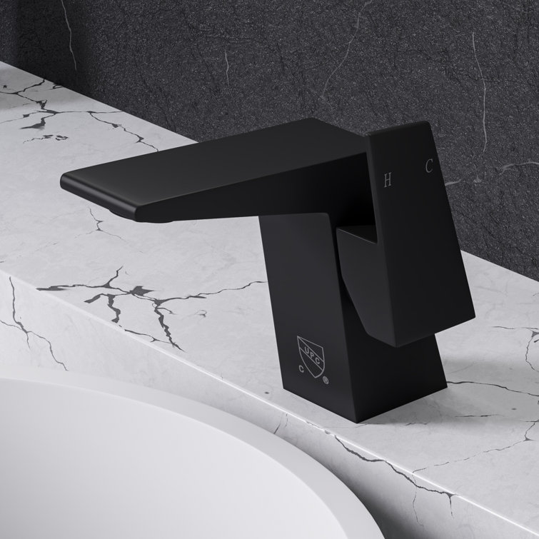 Matte Black Solid Brass Single-Hole Bathroom Faucet