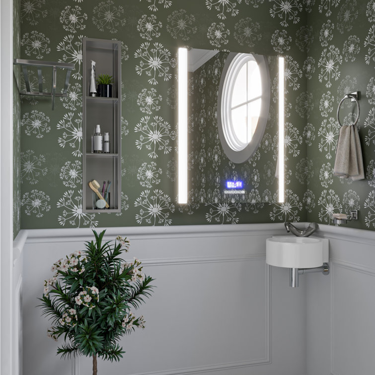 White Ceramic Wall-Mount Oval Bathroom Sink with Overflow