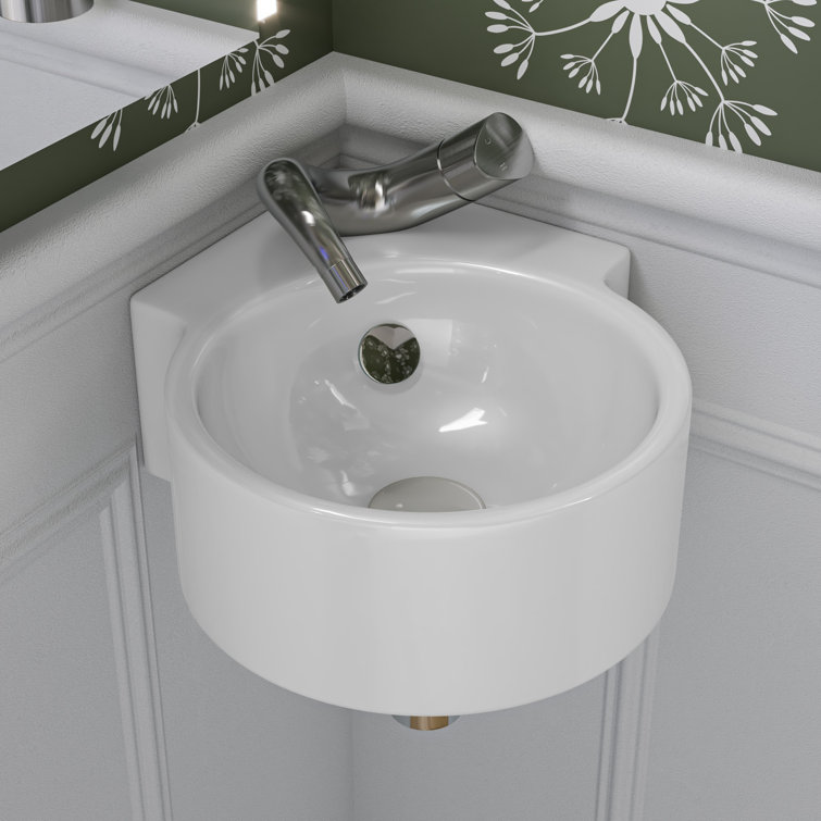White Ceramic and Brass Mushroom Pop-Up Drain for Sinks