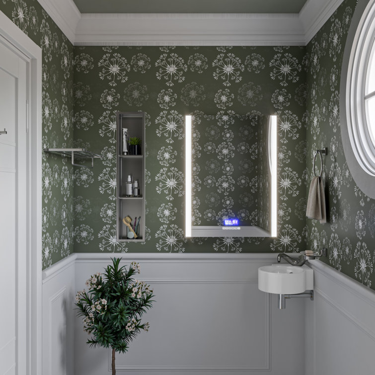 White Ceramic Wall-Mount Oval Bathroom Sink with Overflow