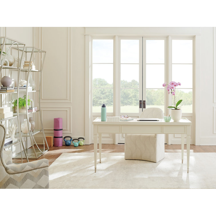 White Maple Contemporary Writing Desk with Drawers