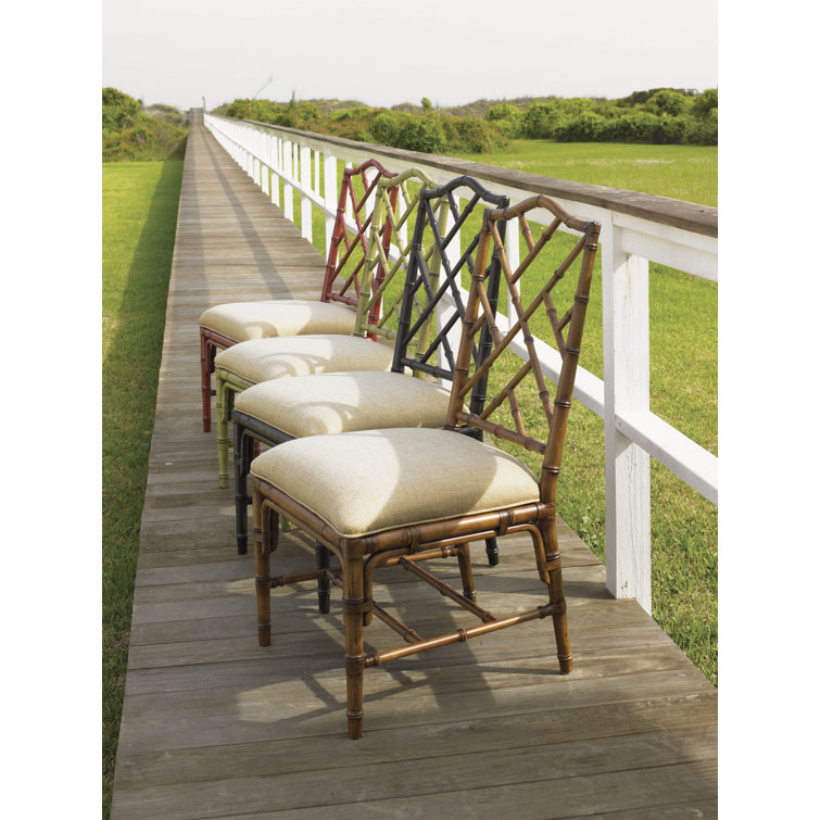 Sangria Red Rattan Cross Back Traditional Side Chair