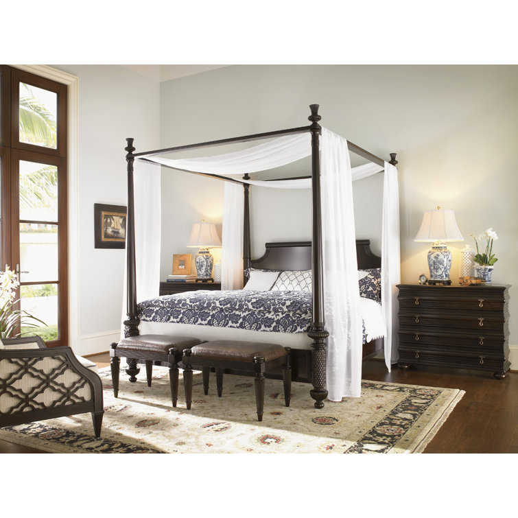 Elegant Ivory Coast Inspired 4-Drawer Brown Night Chest