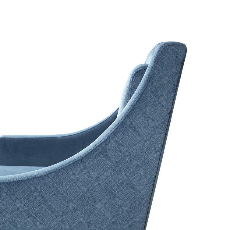 Anna Blue Velvet Club Accent Chair with Tapered Legs