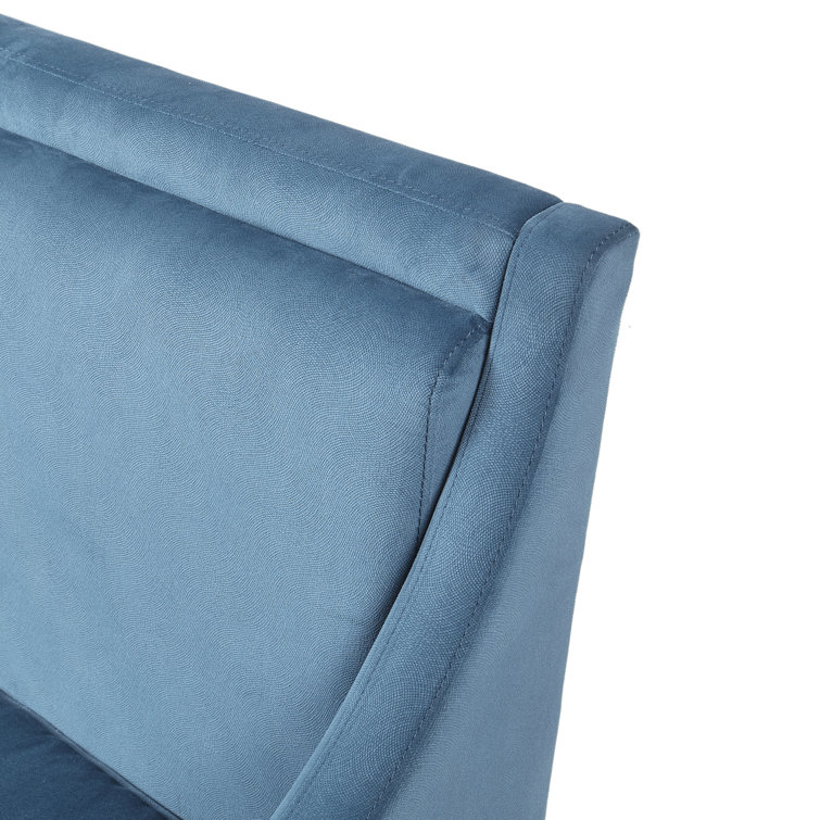 Anna Blue Velvet Club Accent Chair with Tapered Legs