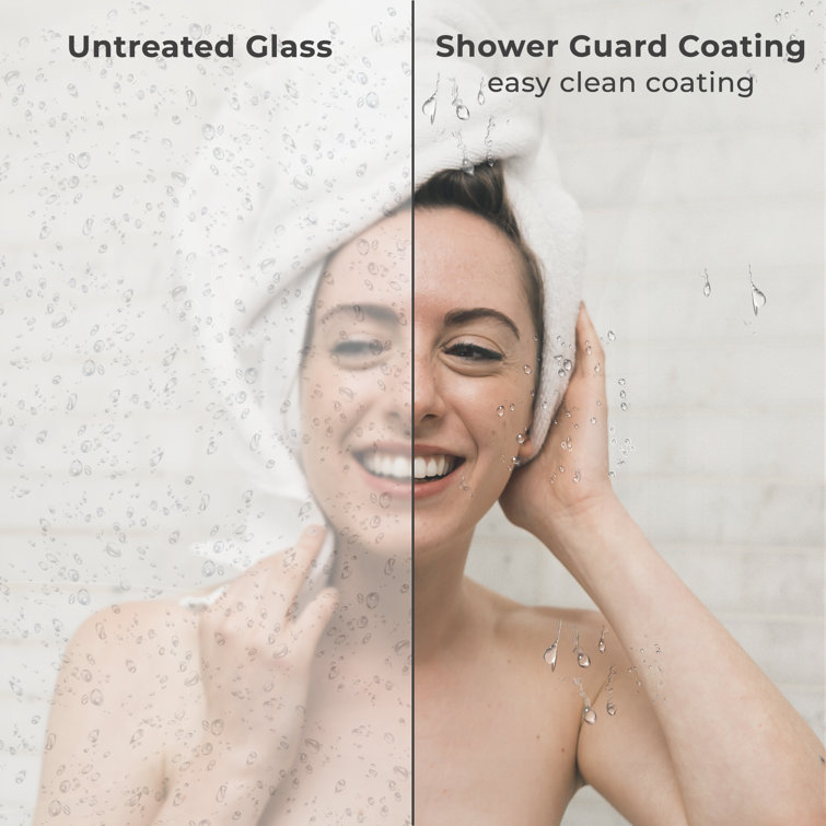 Matte Black Semi-Frameless Sliding Shower Door with Clear Glass