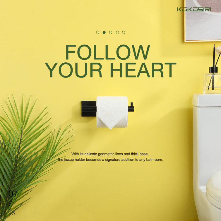 Matte Black Stainless Steel Wall Mounted Toilet Paper Holder