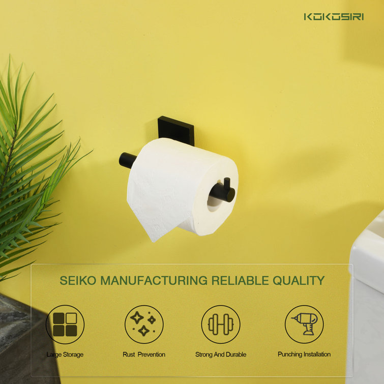 Matte Black Stainless Steel Wall Mounted Toilet Paper Holder